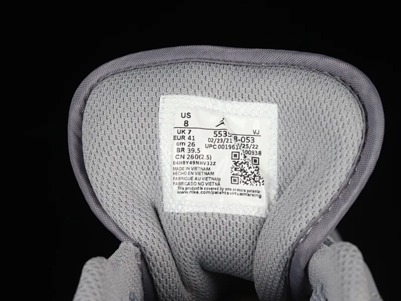 All categories Air Jordan Jordan series basketball shoes Air Jordan 1 Low G version pure original Air Jordan 1 Low "Vintage Grey" AJ1 Joe 1 white gray low-top basketball shoes 553558-053